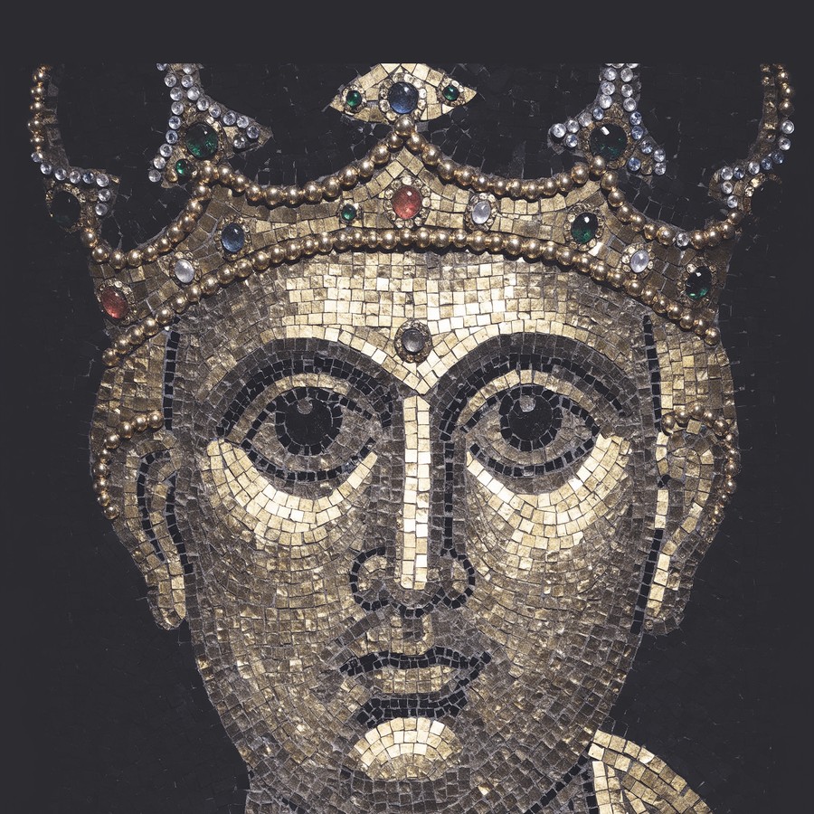 Byzantine gold mosaic emperor